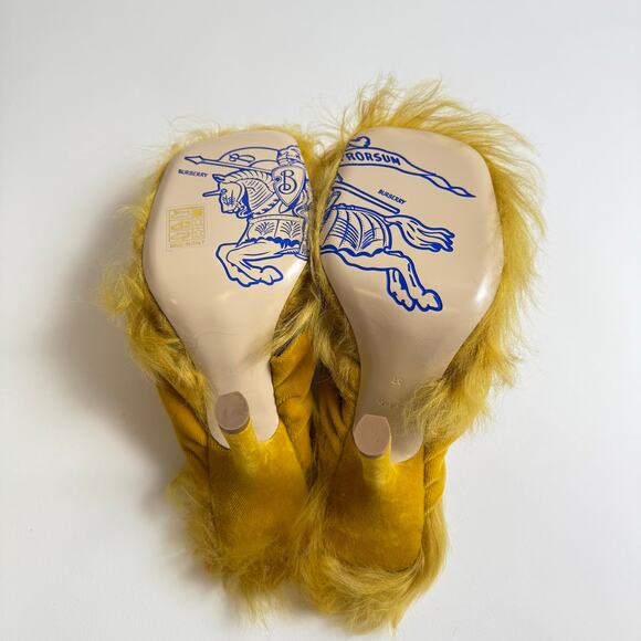 NIB BURBERRY $1190 Size 37 Yellow Step Rose Heeled Sandals Blogger's Fav - Picture 10 of 14